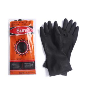 Rubber gloves chemical Resistant 14inch dotted gloves